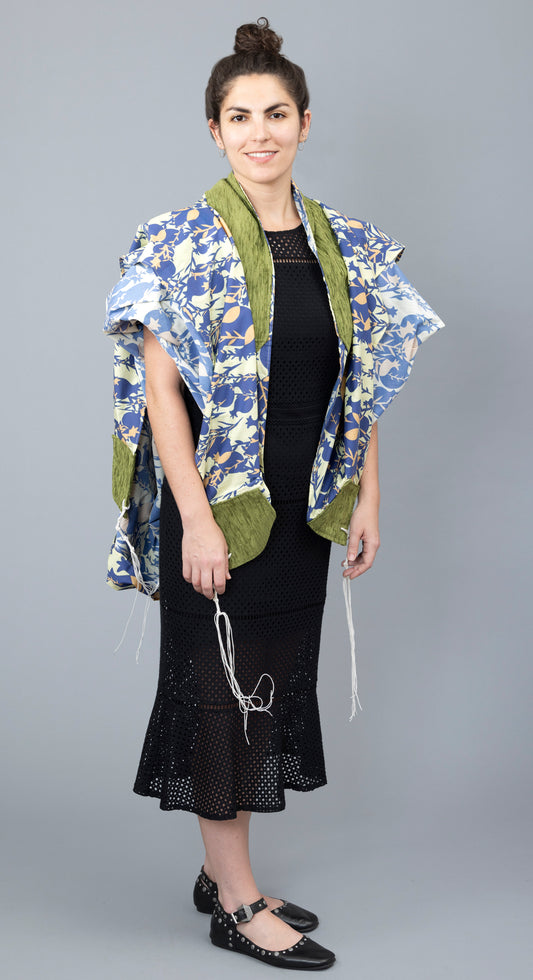 Blue and Green Cotton Pomegranate Tallit Gadol