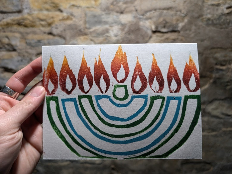 Hanukkah Block Print Cards